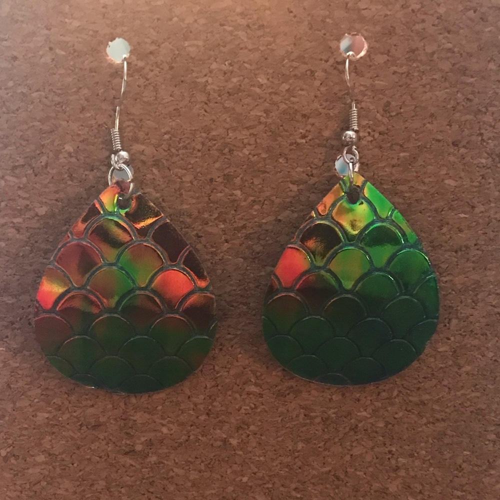 Handmade faux leather earrings